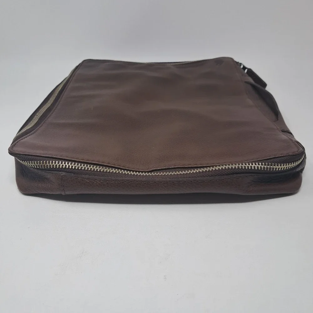 Capra Leather Laptop Portfolio Sleeve Case Brown Full Grain Briefcase 13 14 Bag